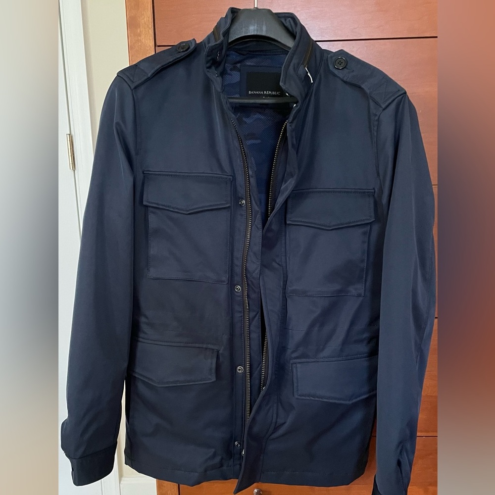 Banana Republic navy blue field jacket, water, resistant (small)